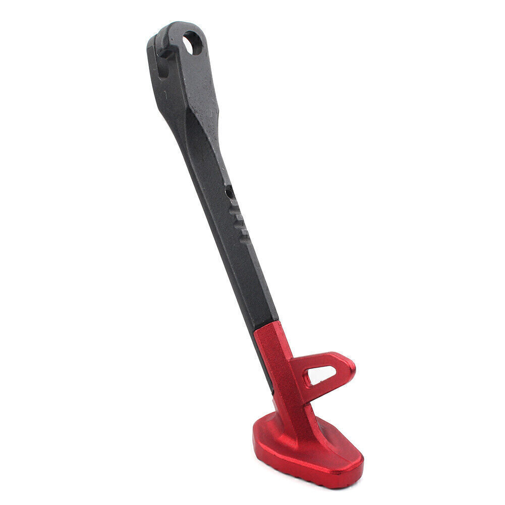 220mm Universal Motorcycle Side Stand Leg Kickstand Supporter Aluminum Black+Red Q