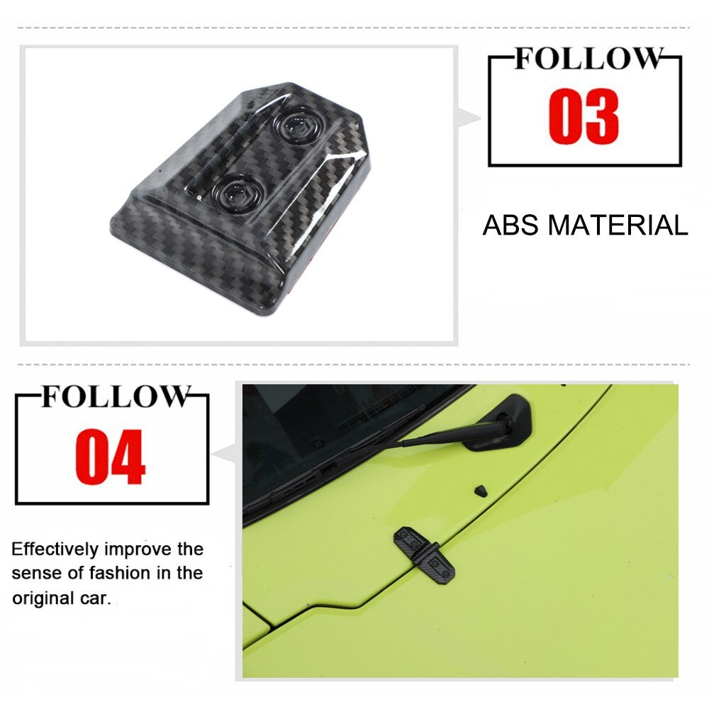 Carbon Fiber Engine Hood Hinge Protective Cover Trim for Suzuki for Jimny 2019-2023
