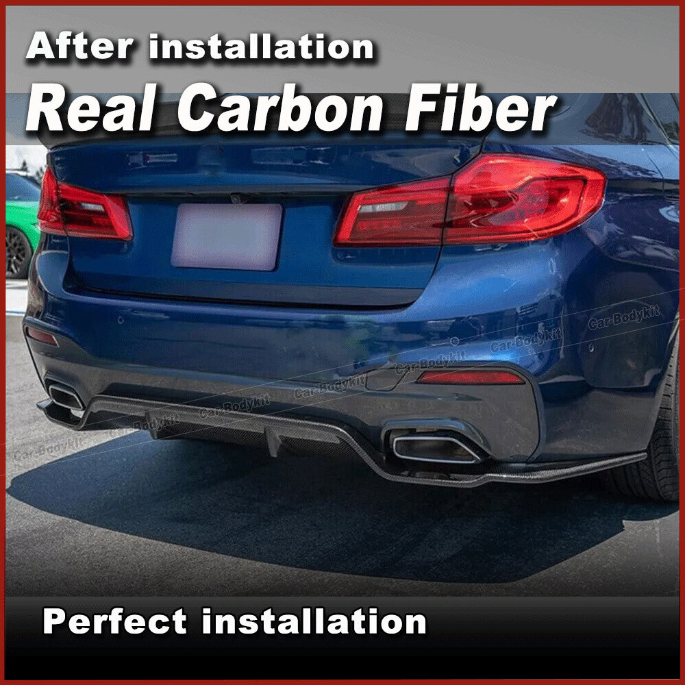 for BMW G30 G38 540i M Sport 17-20 Gloss Black Rear Bumper Diffuser Lip Spoiler