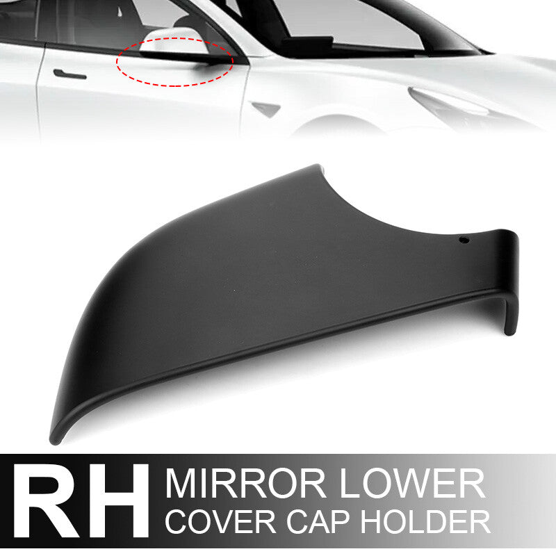 Black Right Side Rearview Mirror Cover Lower Holder For 2017-2022 for Tesla Model 3