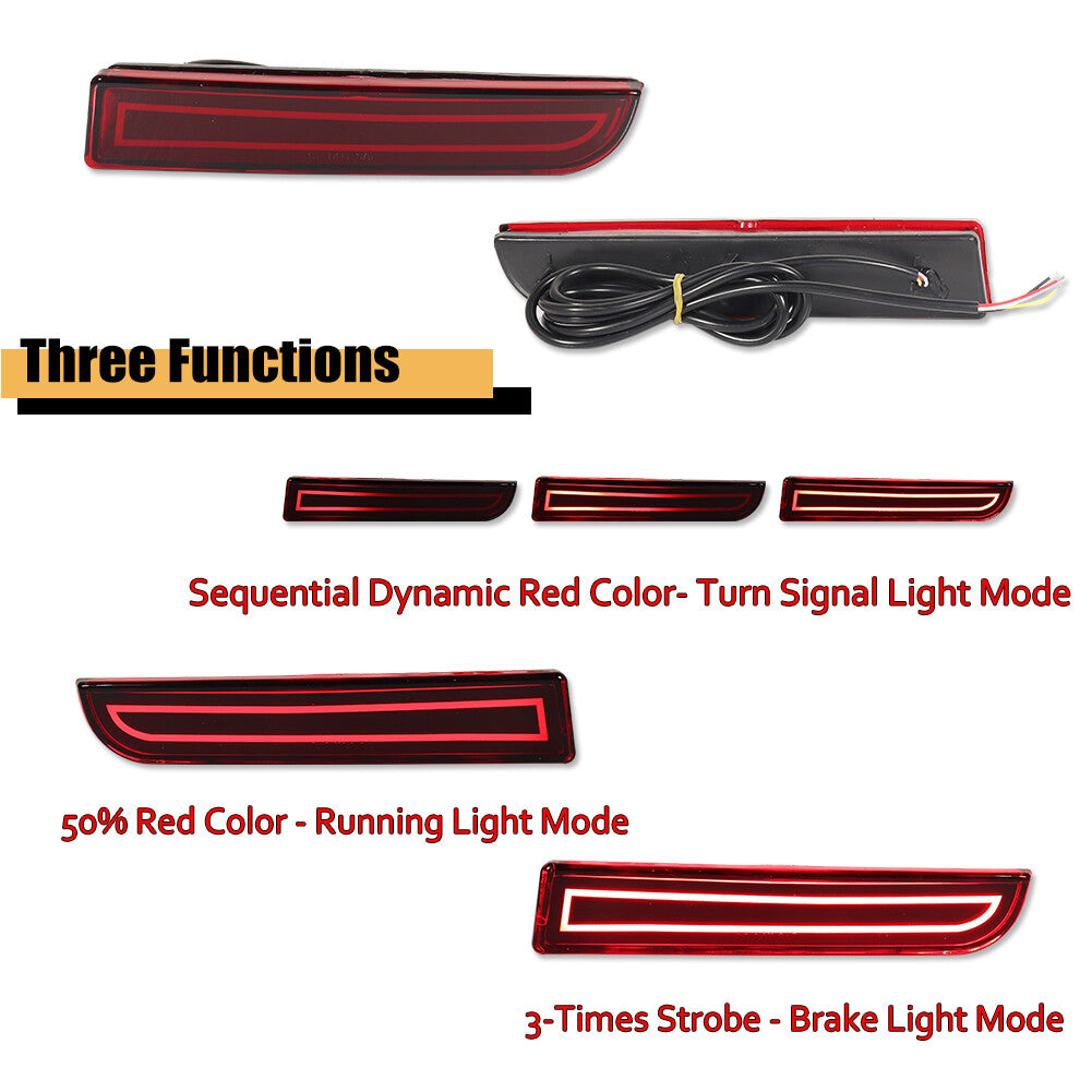 2pcs LED Bumper Reflectors for Lancer Evo Rear Brake Turn Signal Lights - v