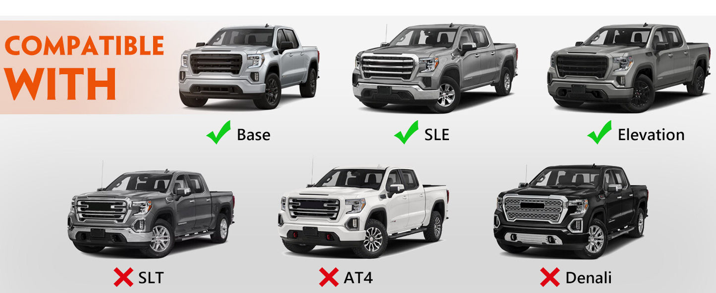 2P for 2019-2021 for GMC for Sierra 1500 headlights with halogen turn signals and driver for passengers.