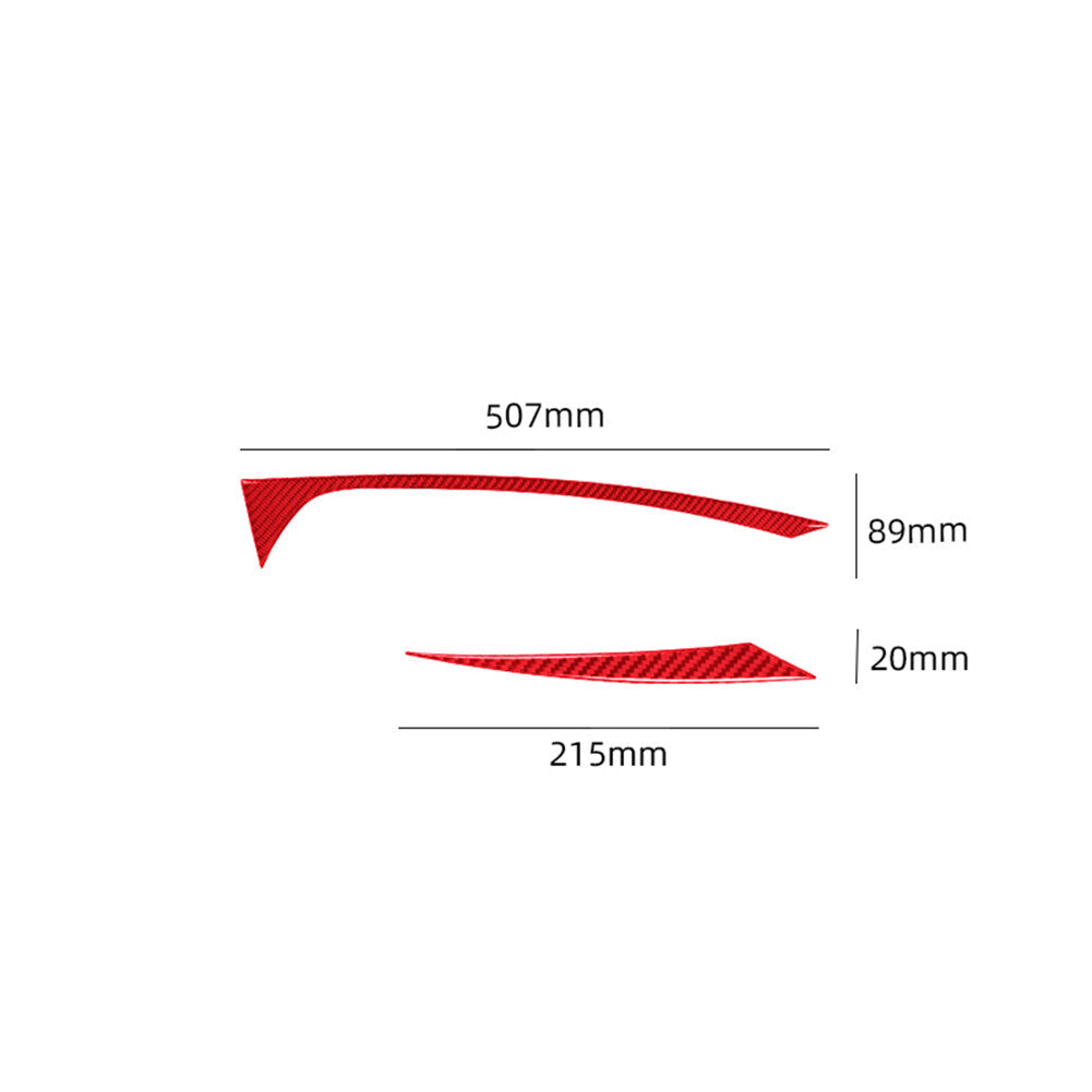 2-Piece Red Carbon Fiber Internal Gear Shift Side Cover Trim for BMW Z4 E89 2009-16