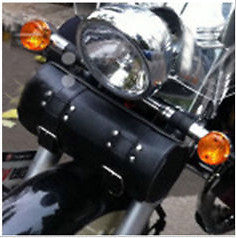 Motorcycle Front Fork Tool Bag Storage Pouch Saddlebag Accessorie Leather Black Q