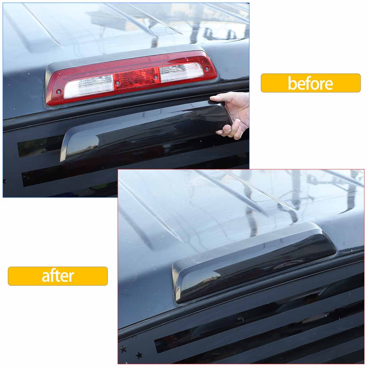 Smoked black third brake taillight cover trim for Tenderra 07-21 n