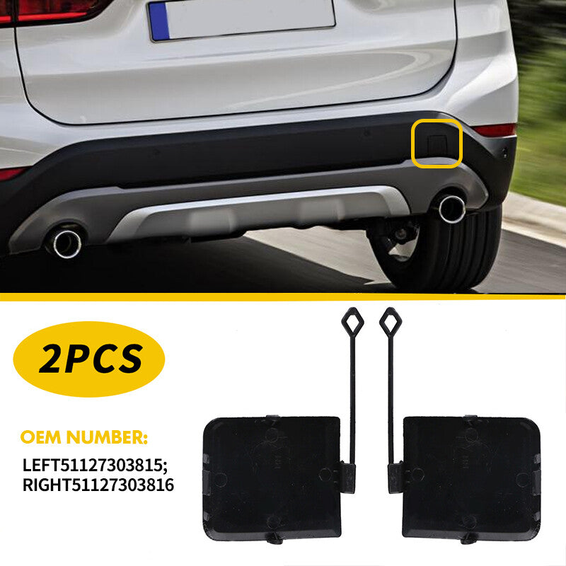 A pair of left and right rear bumper tow hook cover primers for E84 X1 2013-2015. n