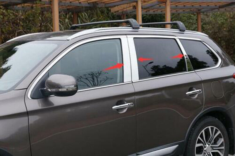 for Mitsubishi Outlander 2013-2021 Chrome Window Pillar Post Panel Trim S.Steel