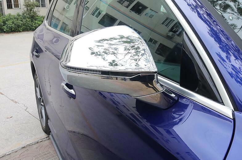 2PCS for Audi Q5 2018-2020 2023 ABS Chrome Rear View Side Mirror Cap Cover Trims