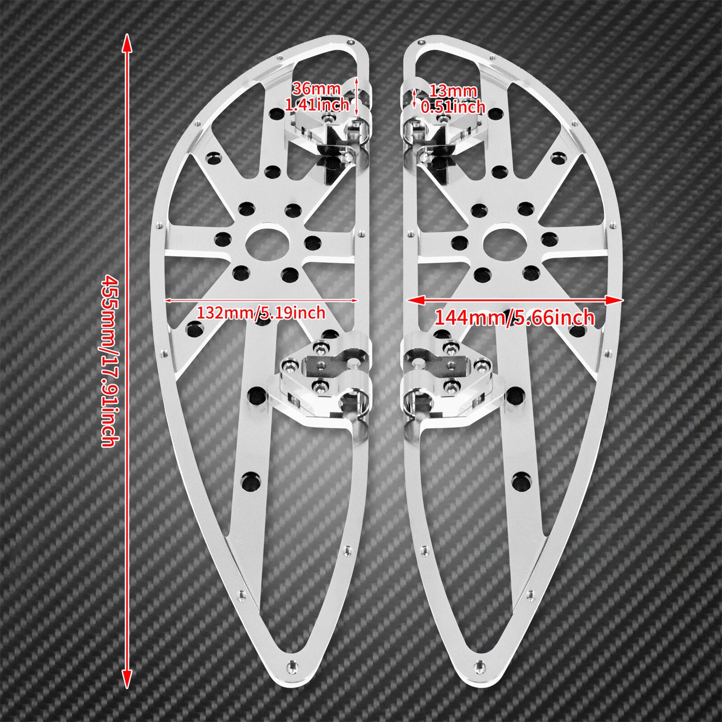Chrome CNC Hollow Driver Floorboards Foot Peg Fit for Harley Touring 2022 Dyna