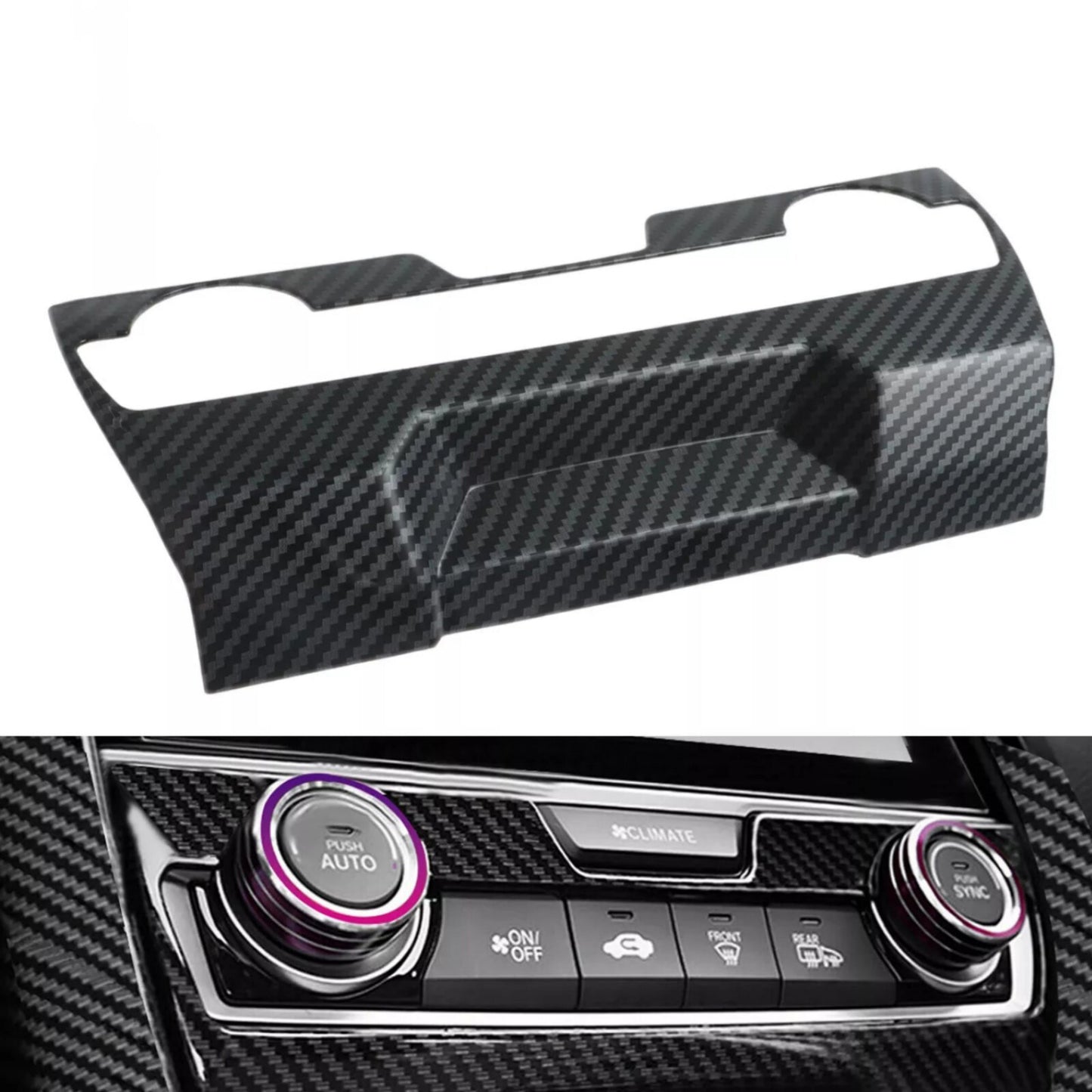 Inner Central Console AC Switch Panel Cover Trims for Honda for Civic 2016-2021