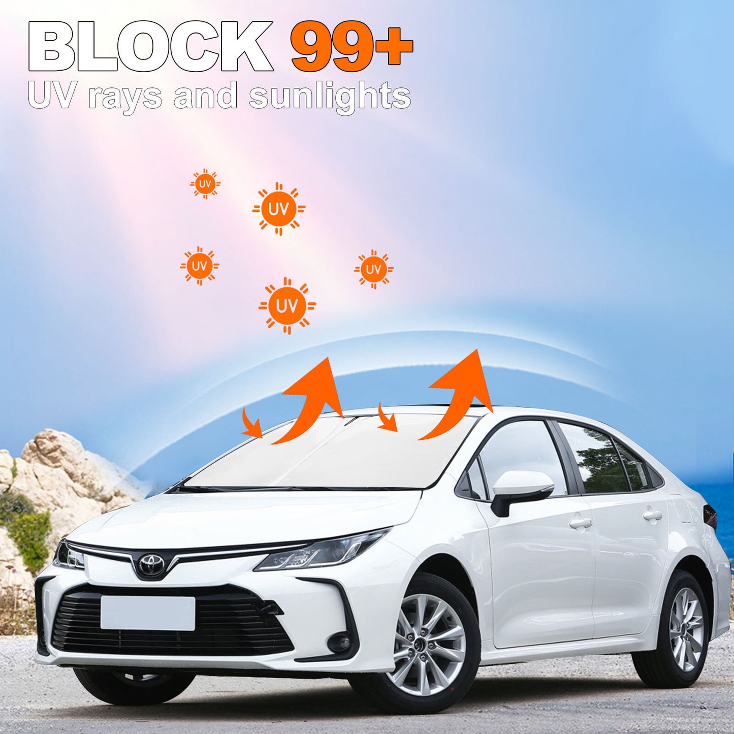 Suitable for 2019-2024 for Corolla sedan parts: windshield sunshade UV cover. n