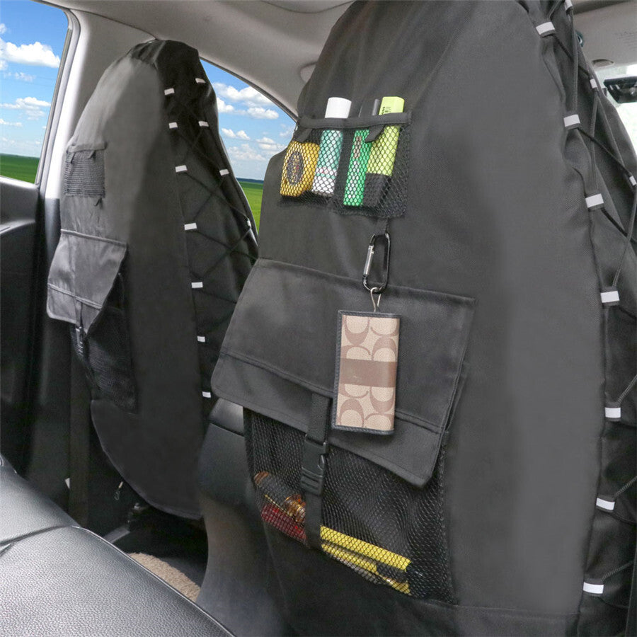 High Back Bucket for Seat Waterproof Car for Seat Covers Front Set W/Organizer Pockets