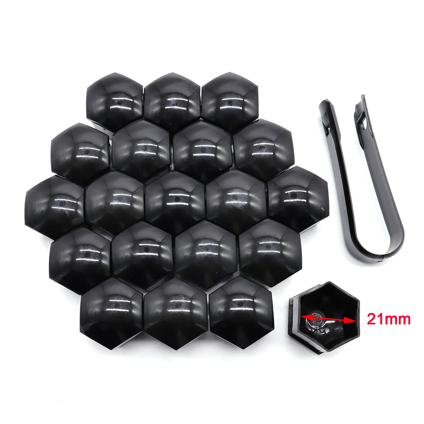 Car wheel bolt caps for SW21 nuts 21 mm black wheel nuts caps 20 Q