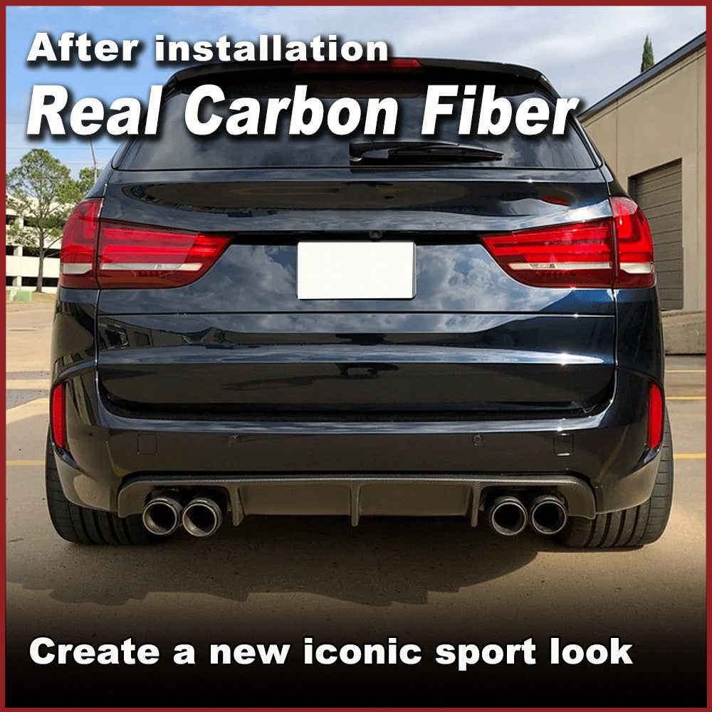 Fit for BMW X5M F85 X6M F86 15-19 REAL Carbon Rear Bumper Diffuser Lip Spoiler