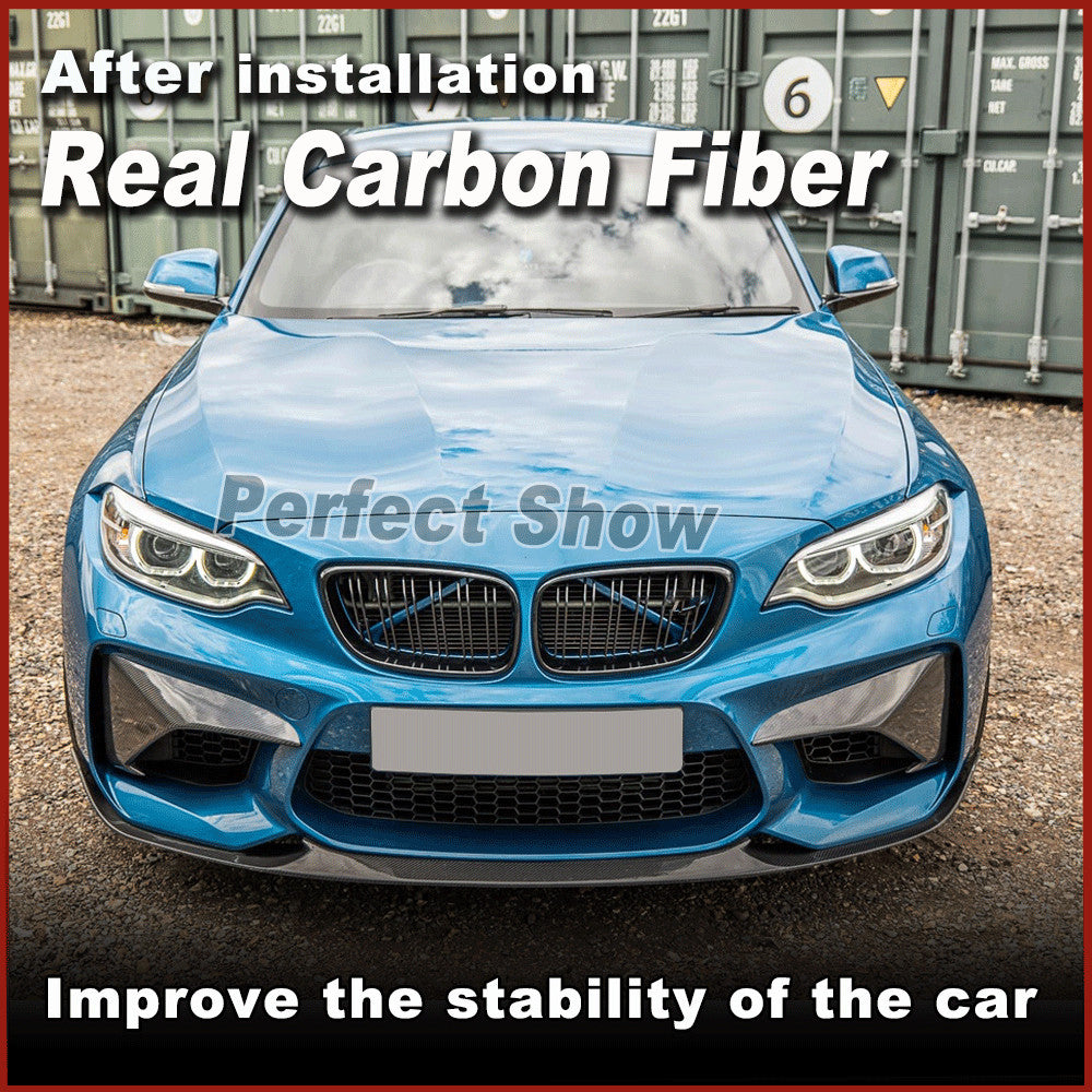 Fit for BMW 2 Series F87 M2 2016-2018 REAL Carbon Front Bumper Vents Cover Fins