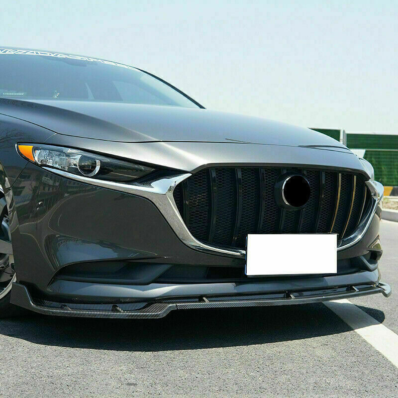 3P Carbon Fiber Front Bumper Chin Spoilers Protector for Mazda 3 Axela 2019-2022