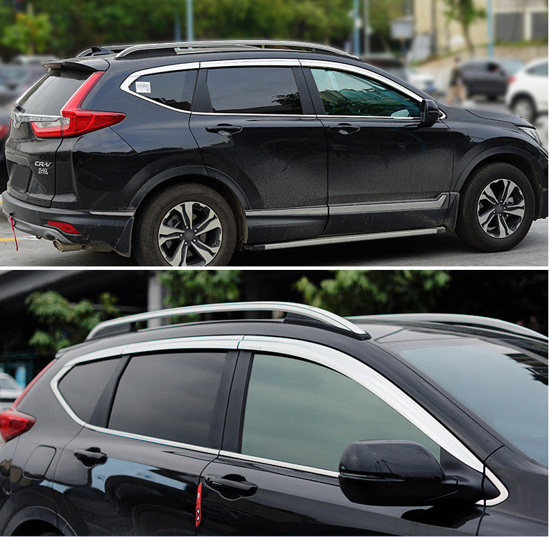 Chrome Window Visor Sun Rain Guard Vent Shade Deflector for Honda CR-V 2017-2022