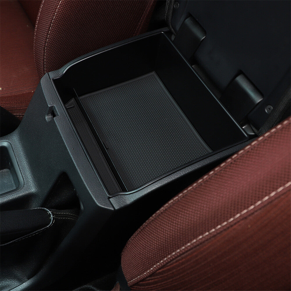 For T@yota Hilux Revo 2015-21 Black Central Control Armrest Box Storage Box Tray