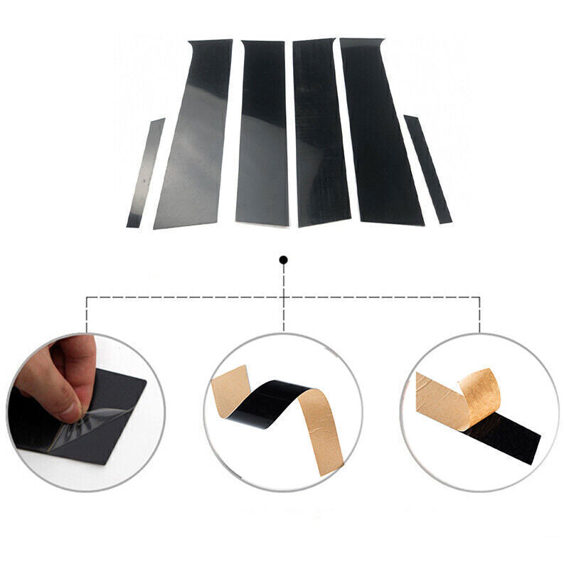 for Chevy Aveo Sedan 11-2015 Piano Black Pillar Posts Door Window Molding Strip