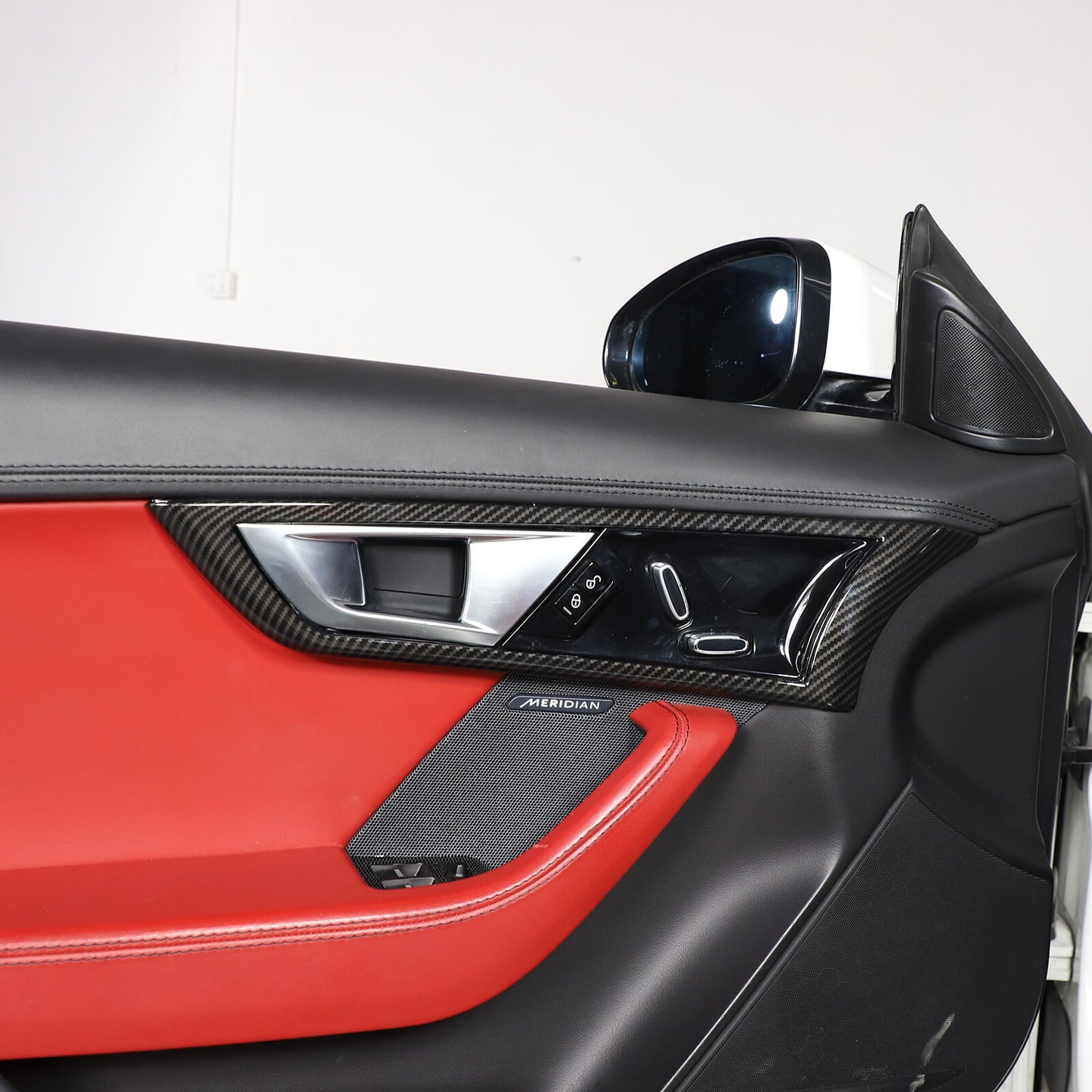 Red ABS Interior Door A-Pillar Vent Cover Trim for Corvette C7 2014-2019- v