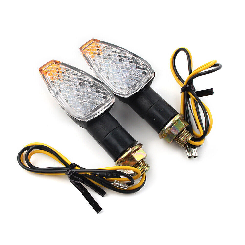 2X Universal for Mini 14 LED Motorcycle Turn Signal Indicators Blinkers Amber Lights Q