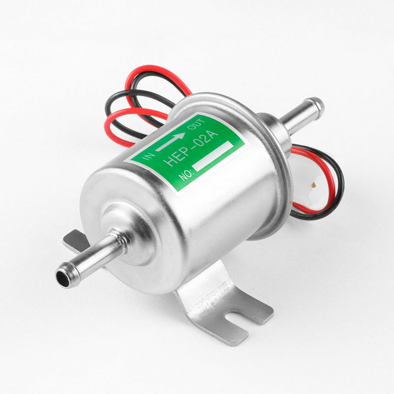 12V 2.5-4 PSI Silver Gas Diesel Inline Low Pressure Electric Fuel Pump HEP02A Q