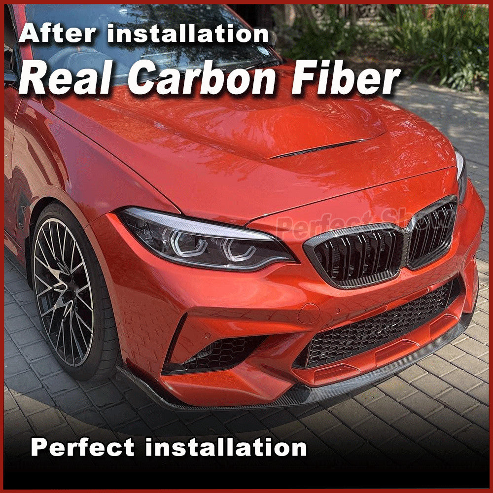 for BMW F87 M2 Competition M2C Coupe 18-20 REAL Carbon Front Bumper Lip Spoiler