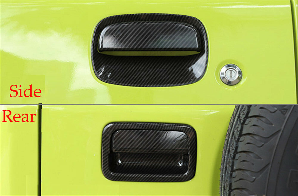 6¡ÁCarbon Fiber ABS Side Rear Tailgate Handle Bowl Cover for Suzuki for Jimny 2019+