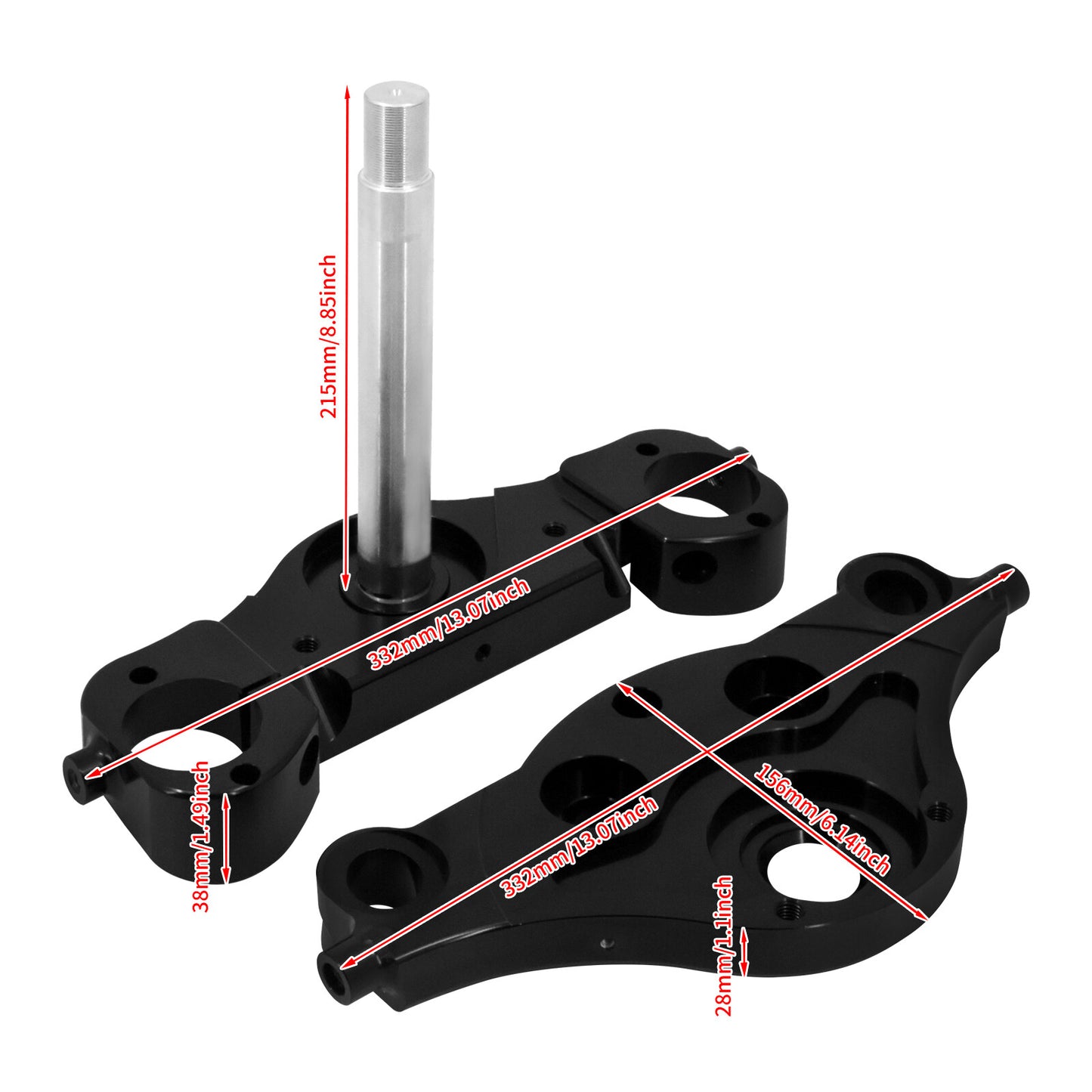 21 23 Wheel 11 Degree Raked Triple Trees Kit for Harley Road Electra Glide 14+