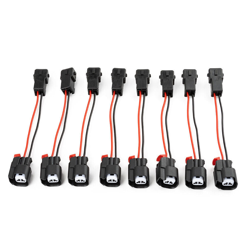 8-Piece Fuel Injector Connector Adapter for EV1 to EV6 EV14 USCAR LS1 LS2 LS3 LT1 v