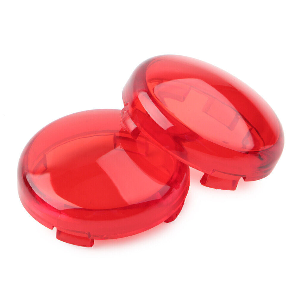 Pair Turn Signal Lens Light Cover Guard for Harley Touring Softail Dyna Red