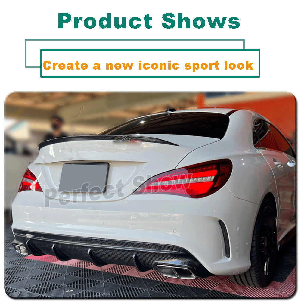 Carbon Rear Bumper Diffuser Spoiler for Benz C117 CLA200 CLA250 CLA45 13-19