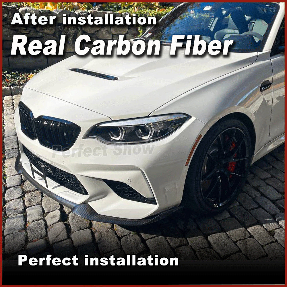 for BMW 2 Series F87 M2 Competition 2018-20 Real Carbon Front Bumper Lip Spoiler