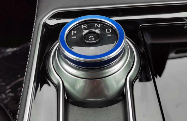 Fit for Ford Edge 2019-2021 Blue Aluminum Middle Console Gear Shift Knob Trim 1