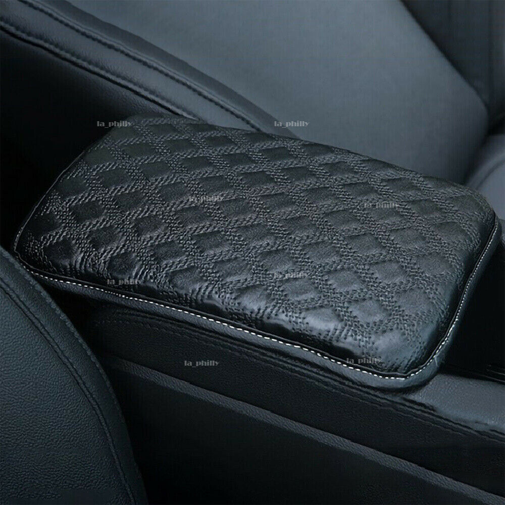 Universal Car Armrest Pad Cover Auto Center Console Box Leather Cushion Black Q