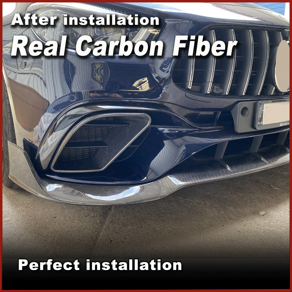 Fit for Benz W213 E63AMG 2021-2024 REAL CARBON Front Bumper Lip Spoiler Splitter