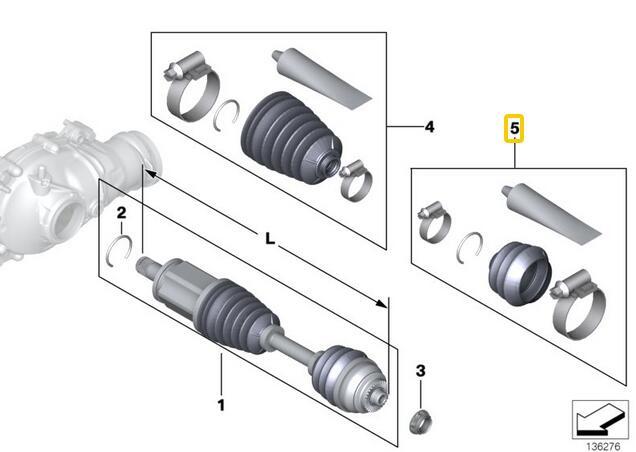 New 1 SET Front Axle outer Joint Boot Kit for X3 E83 31607529203 2004-2009 v