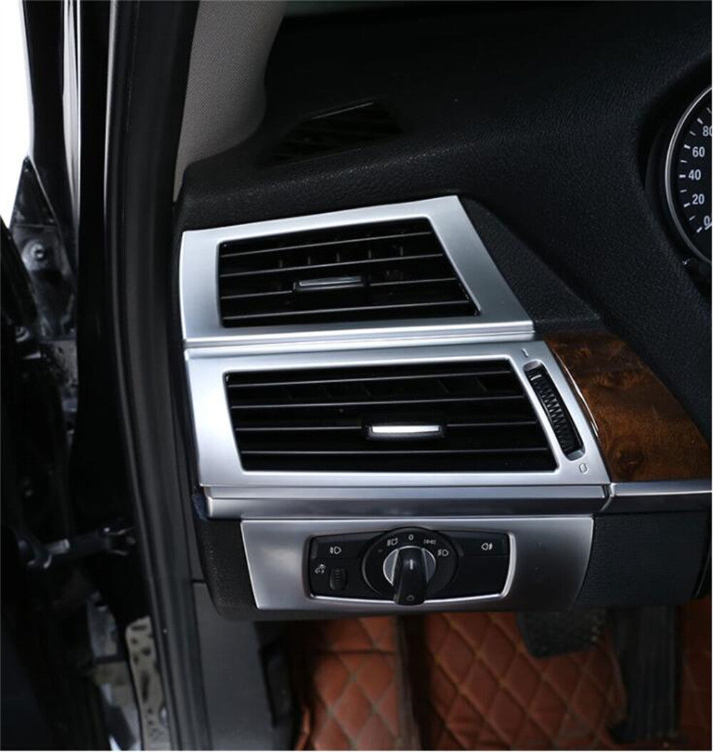 Silver ABS Side Air Vent Outlet Panel Cover Trim for BMW X5 E70 X6 E71 2008-2013