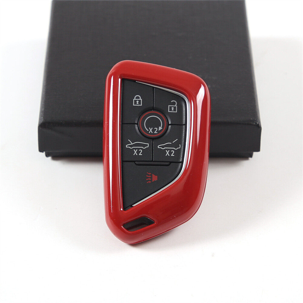 Red ABS Remote Key Fob Case Protect Shell Trim for Chevrolet for Corvette C8 2020-23