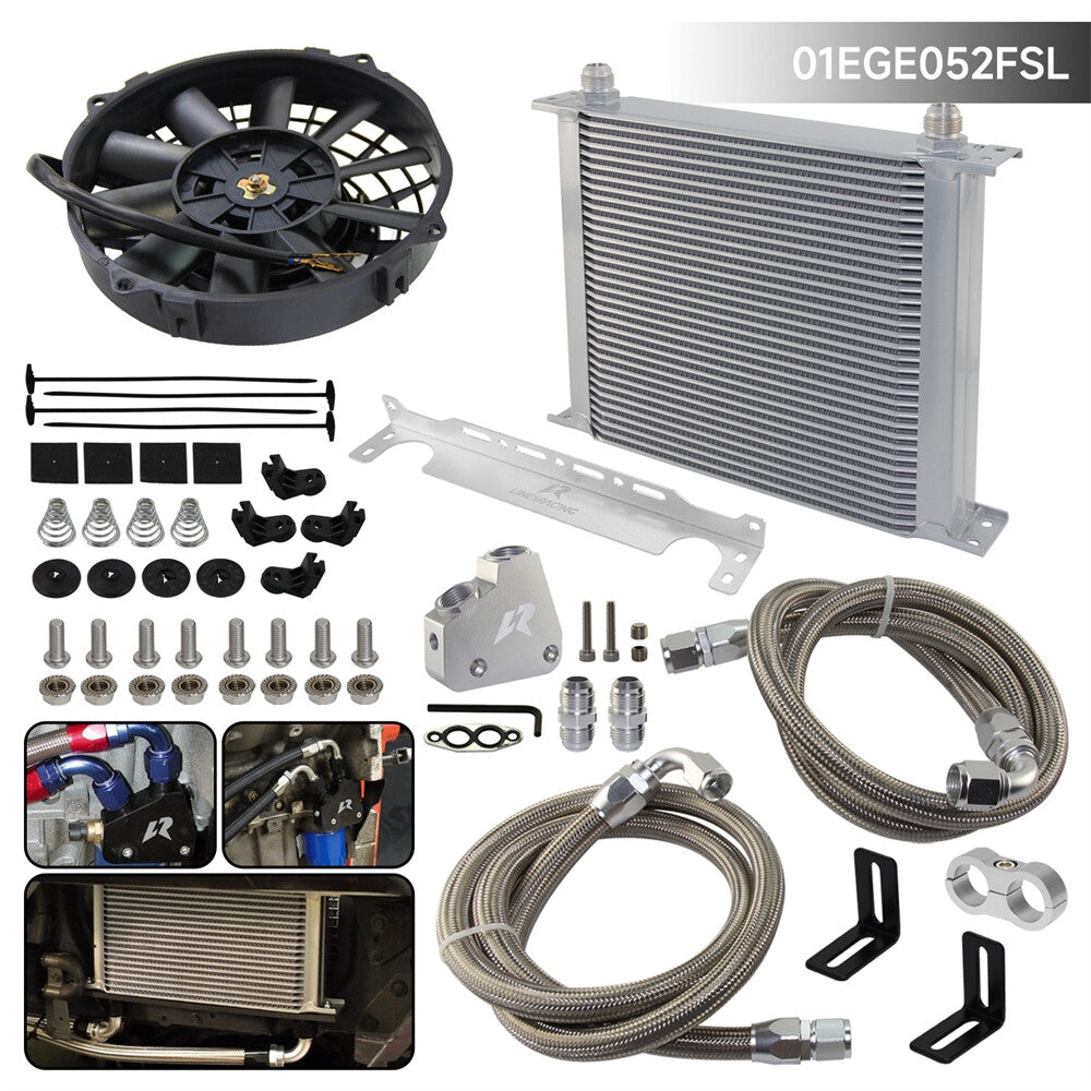 34 Row Oil Cooler Kit for Corvette C5 C6 C7 Camaro LS1 LS2 LS3 GM CK+7 Fan SL
