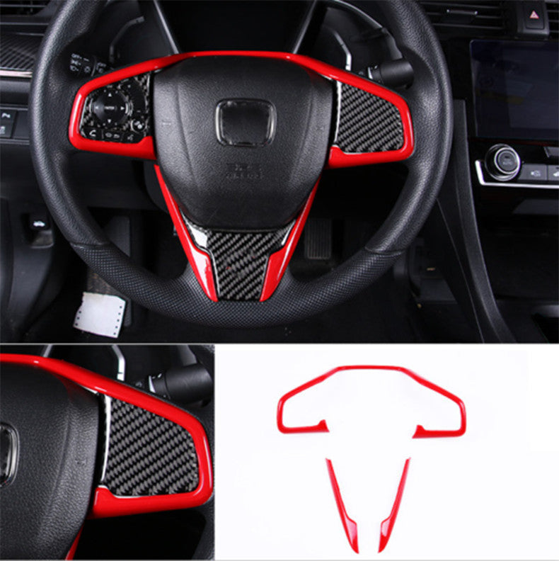 for Honda CR-V 2017-2022 Red interior Car Steering Wheel Frame Trim Decor Cover