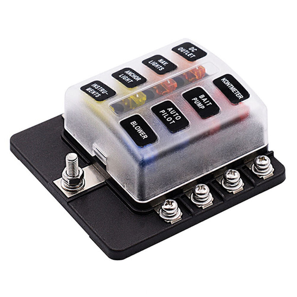 8 Way Blade Fuse Box Block Holder Terminal Circuit Fit Car Boat 32V Waterproof Q
