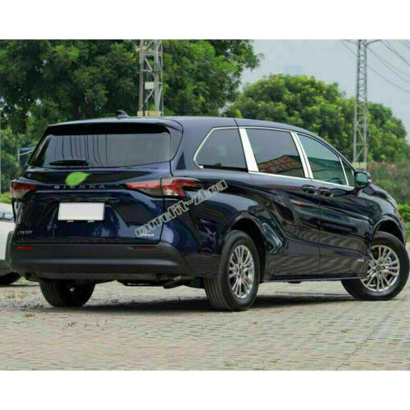 18p for Toyota for Sienna 2021-2023 Chrome Car Window StripsPillar Post Cover Trim