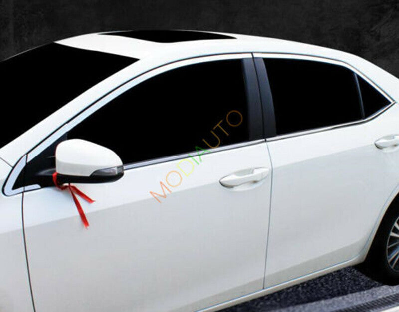 for Toyota for Corolla 2014-2018 Chrome Full Window Cover Sill Molding Trim S.Steel