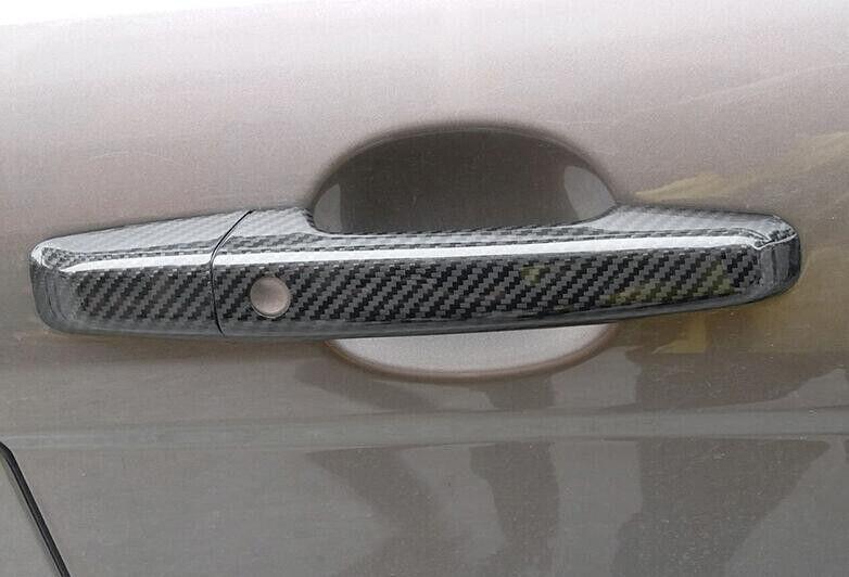 Carbon Fiber Car Door Handles Cover Trim Decor Fit for Jaguar XE XF 2015-2020
