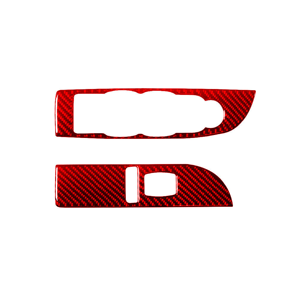 Red Carbon Fiber Front Door Handle Frame Cover Trim For Tacoma 2016-2021 v