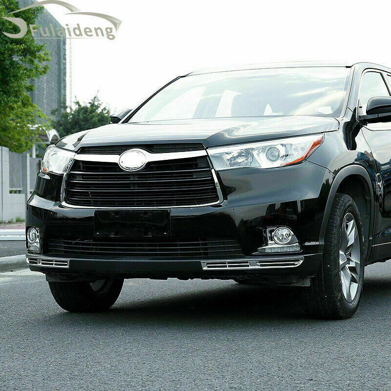 Chrome Front Bumper Fog Light Lamp Cover Trim for Toyota Highlander 2014-2016