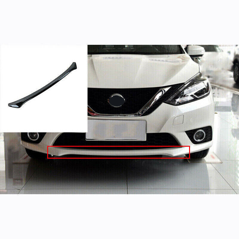 1X Black Steel Front Bumper Lower Strip Guard Trim for Nissan Sentra 2013-2019