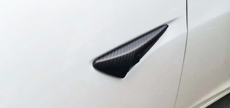 Matte Carbon Fiber Side Camera Spoiler Cover Trim For Model X S 2013-2020 n