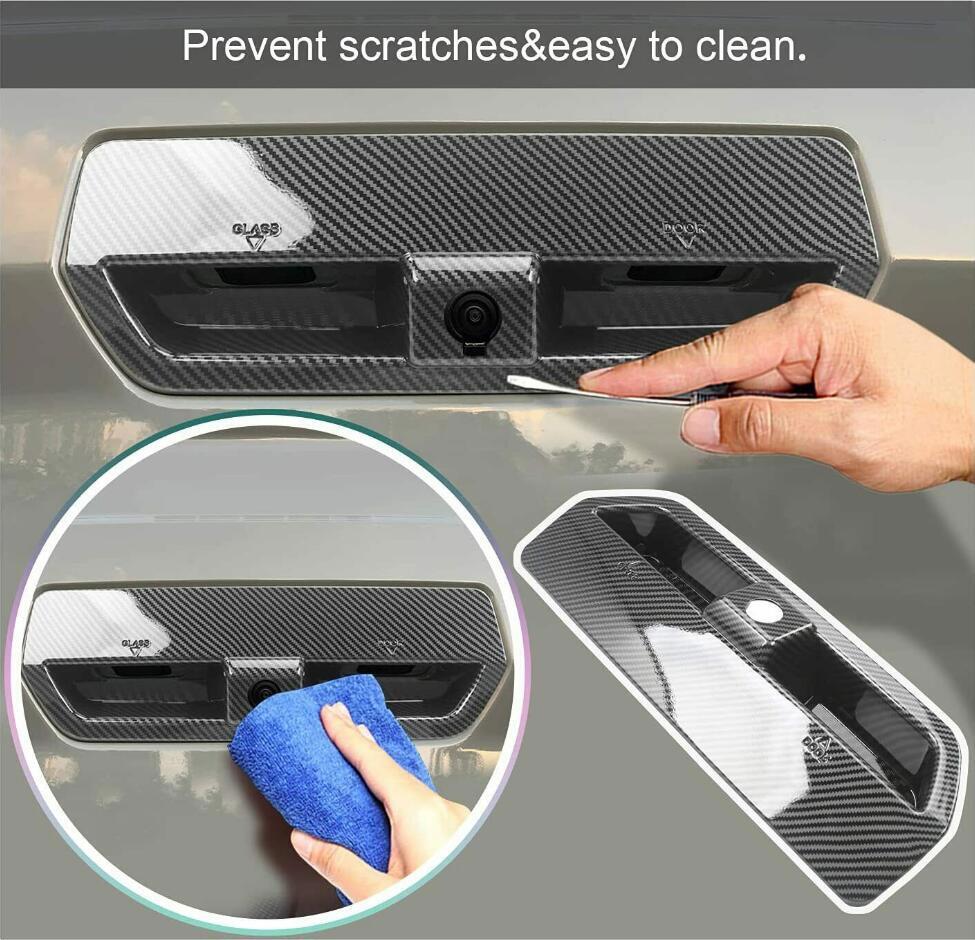 For 2021-2023 Bronco Sport Carbon Look Tailgate Rear Trunk Door Handle Trim v